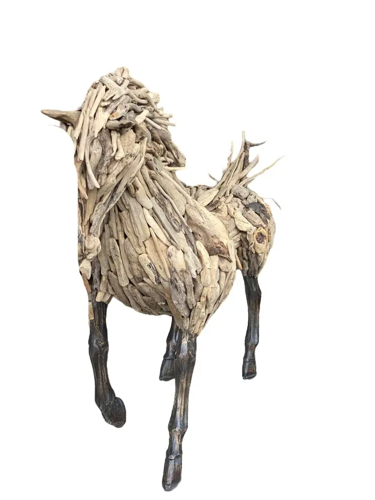 Large Horse Drift Wood Home Decoration