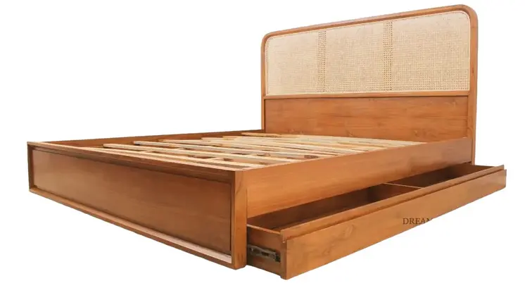 Rattan-Wooden Bed
