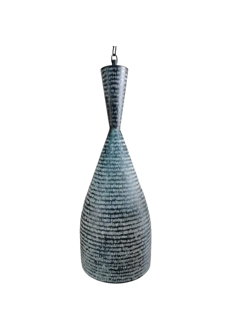 Cacah Black And White Bali Copper Lampshade