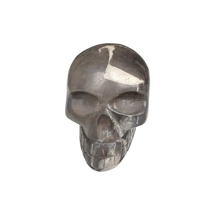 Mysterious Tribal Bali Fossil Wood Skull Carving
