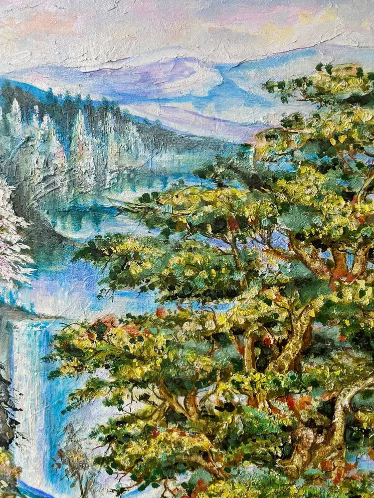 Majestic Giants: A Celebratory Painting Of The Beauty And Power Of Trees