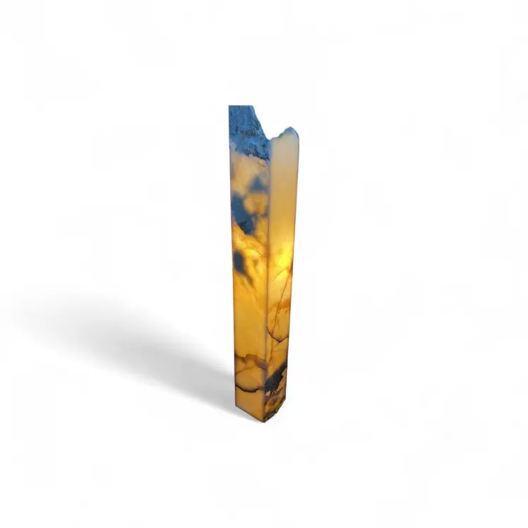 Tall Onyx Stone Standing Lamp 180x25 cm – Handcrafted Natural Lighting from Indonesia