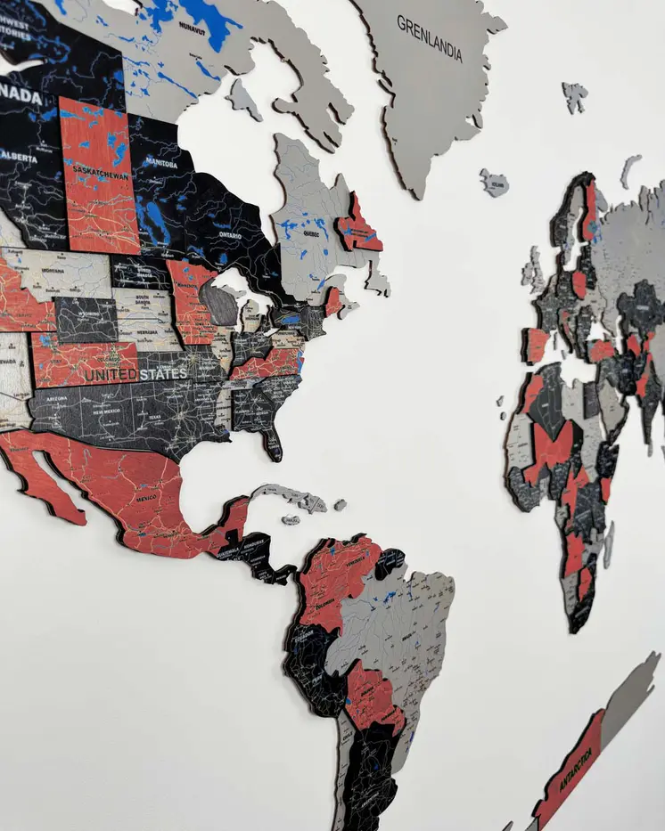 Premium 3d wood world map | RUBY Birdywing®