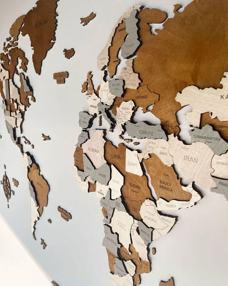 Wooden 3D Wall Map | CREME
