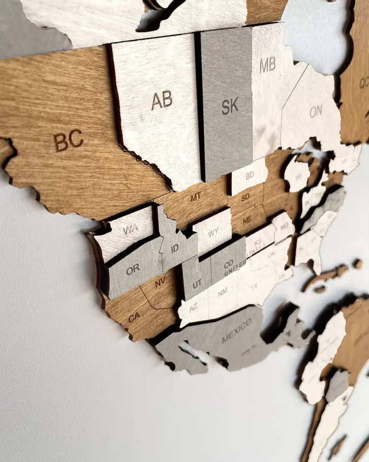 Wooden 3D Wall Map | CREME