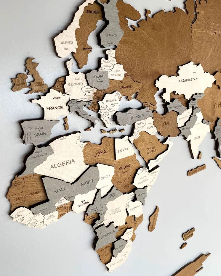 Wooden 3D Wall Map | CREME