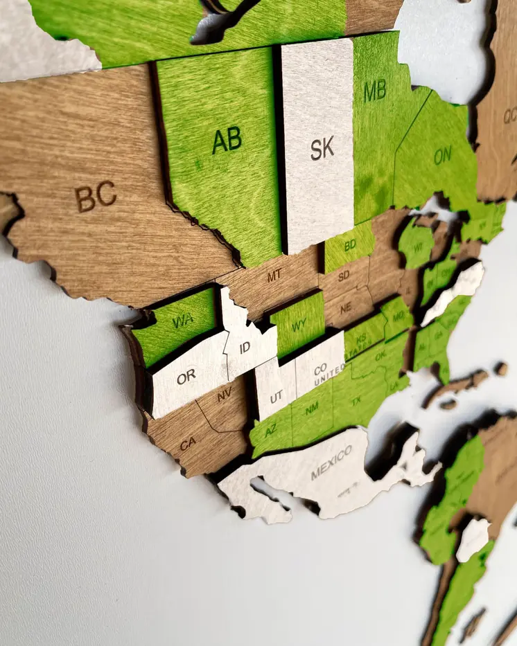 Wooden 3D World Map for wall | LIME