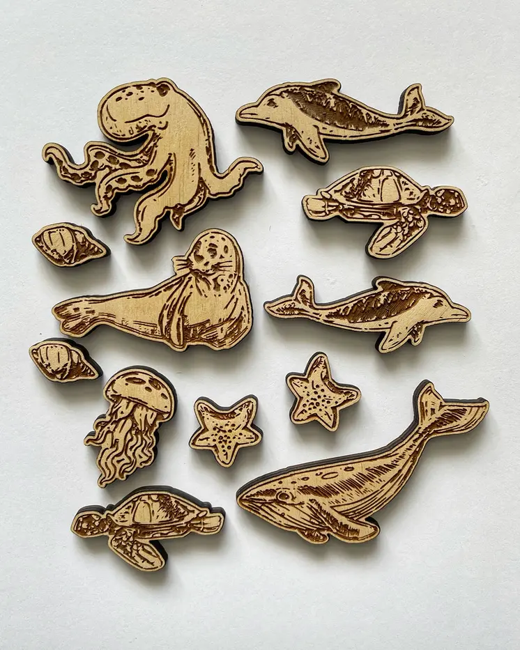 Animals for a Wooden World Map