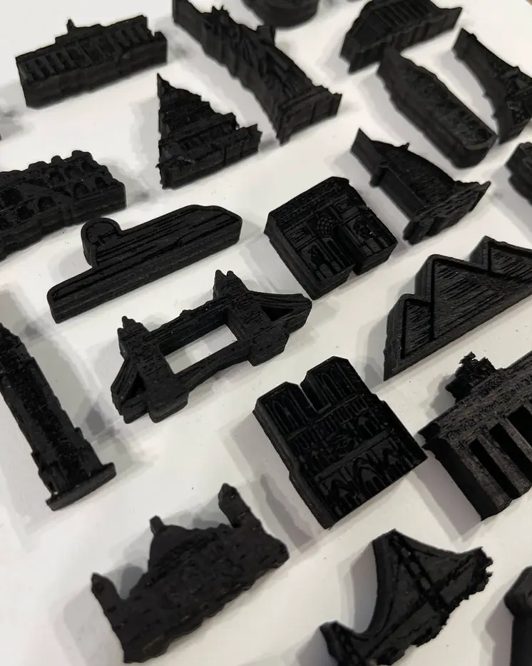City symbols for the wooden World Map