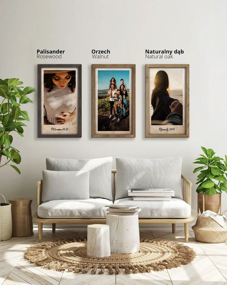 Wooden picture of Your Photo, in an oak frame