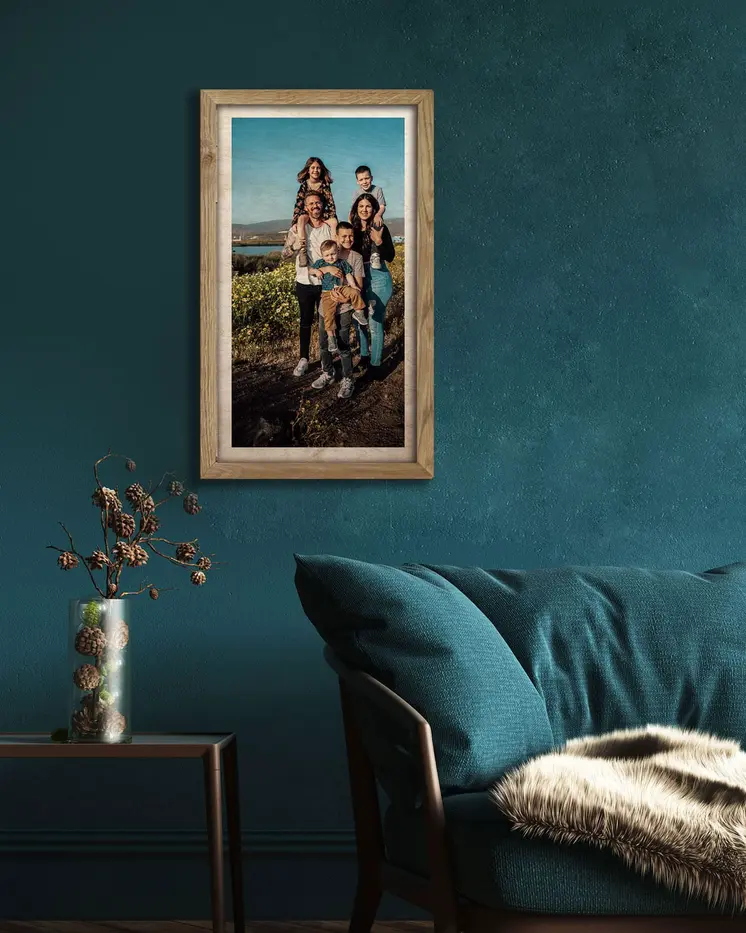 Wooden picture of Your Photo, in an oak frame