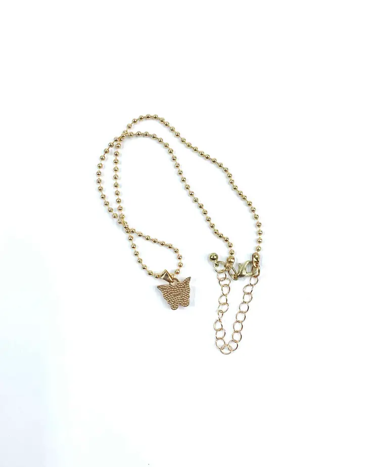 Collar mariposa rosa