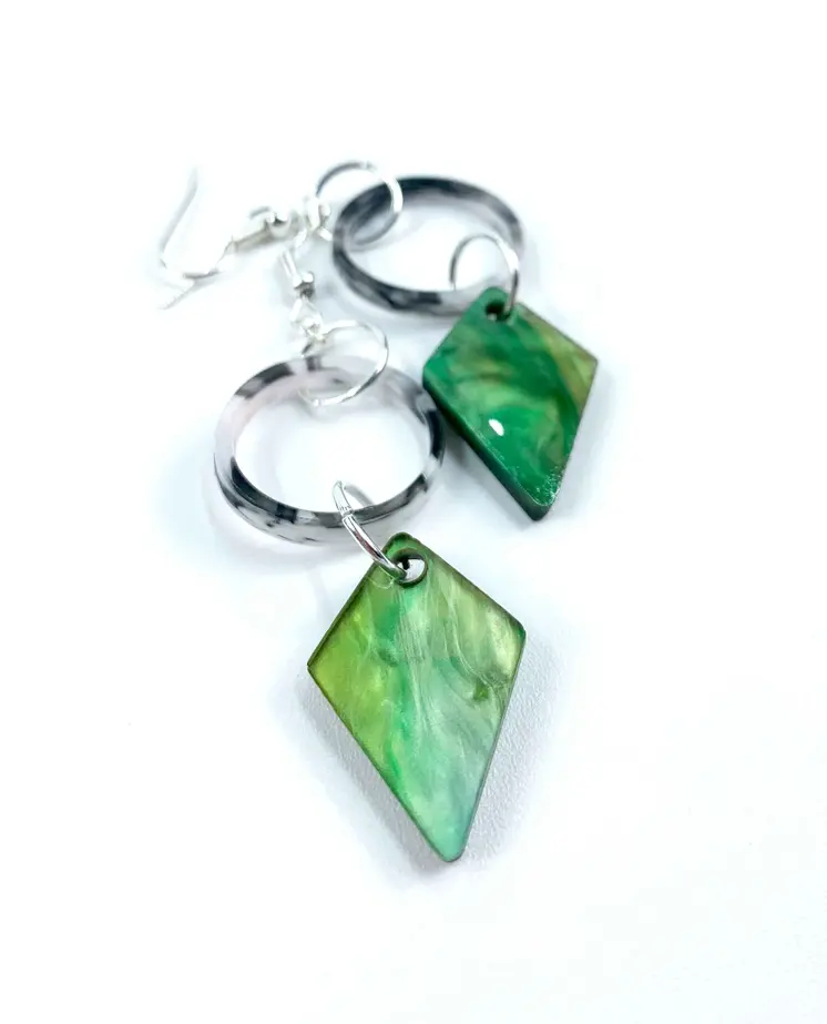 Pendientes rombo y anillo