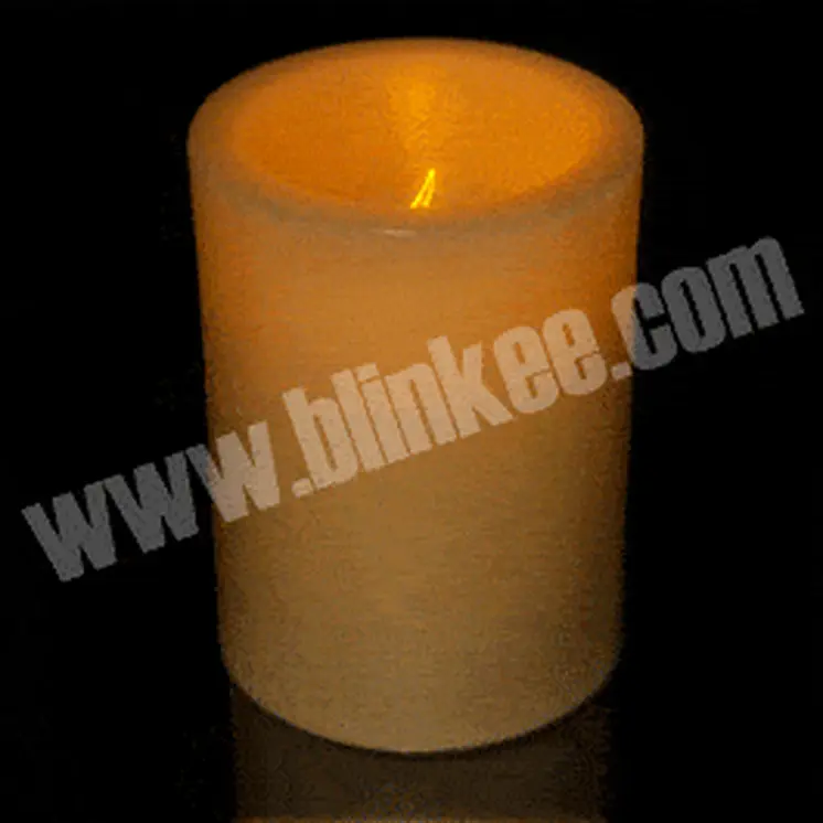 4 Inch Wax Flameless Flickering LED Pilar Candle