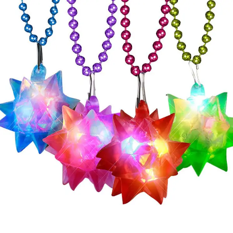 Beaded Crystal Star Necklace Pack of 12