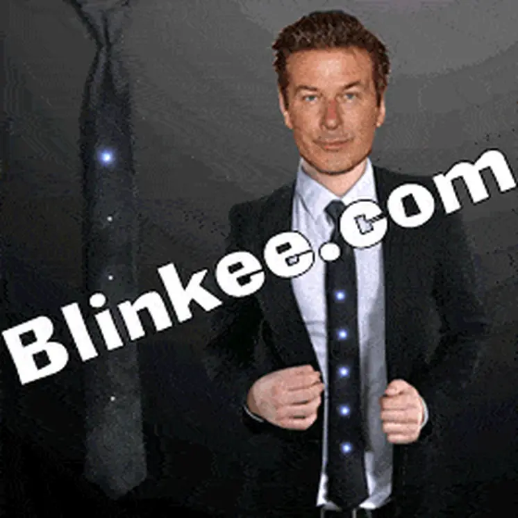 Black Necktie with Bright White LEDs