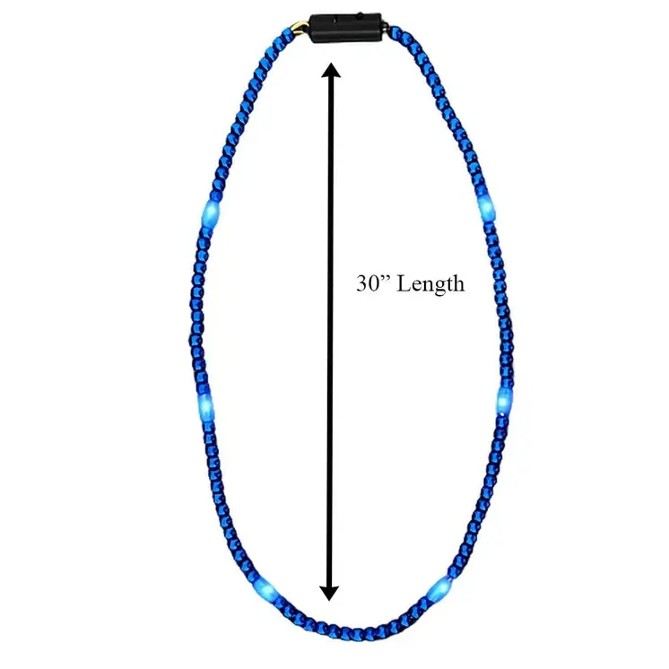 LED Necklace with Blue Beads