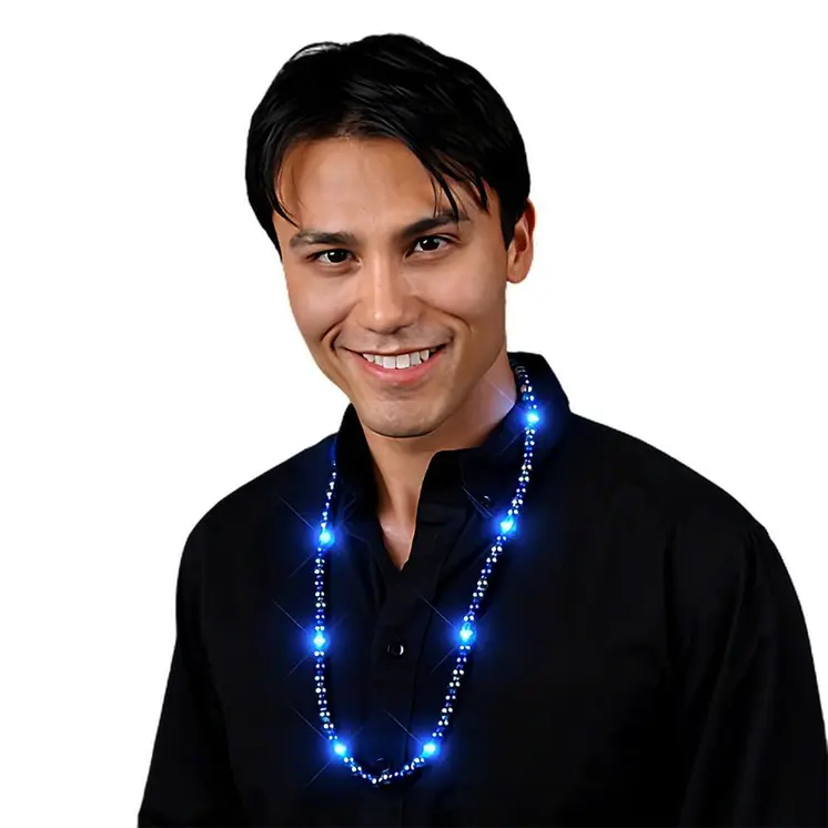 Brilliant Blue LED Bead Necklace