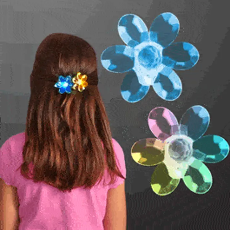 Color Changing LED Acrylic Flower Hair Clip