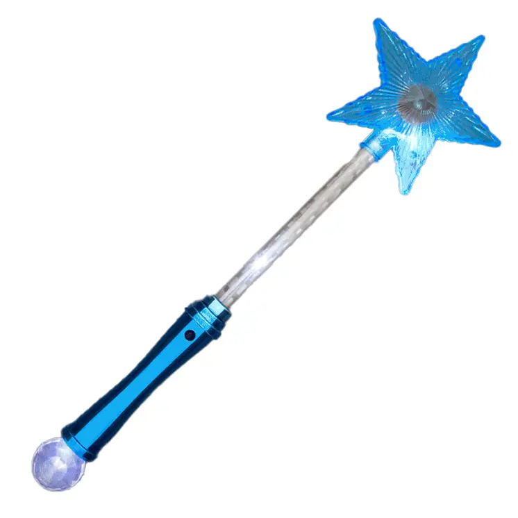 Crystal Star Wand with Red White and Blue LEDs