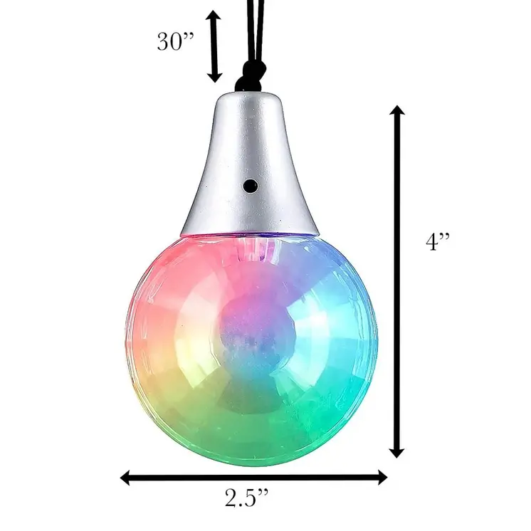 Disco Prism Ball LED Multicolor Pendant Necklace