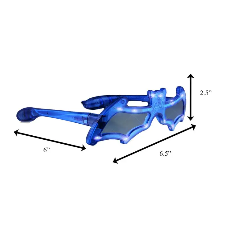 LED Bat Shaped Sunglasses Blue