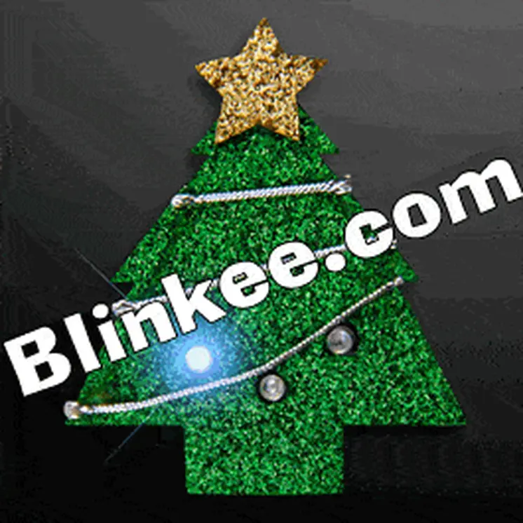 Flashing Glittering Christmas Tree Pin