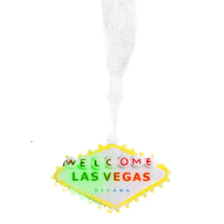 Flashing Welcome to Vegas Charm Necklace