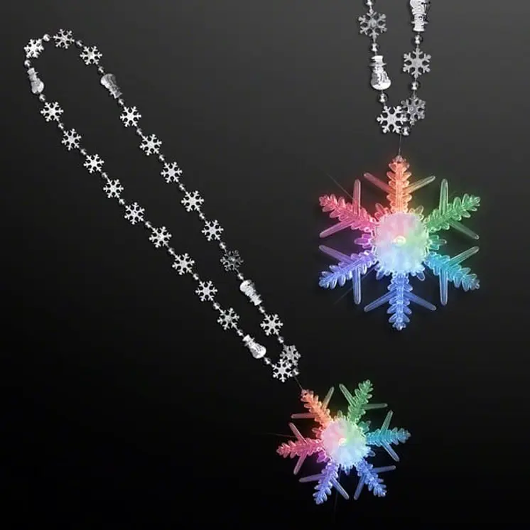 Snowflake Chain Necklace with LED Snowflake Charm