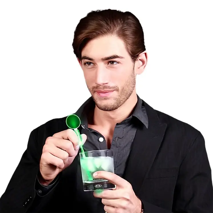 Green Cocktail Party Light Up Swizzle Stick Drink Stirrer