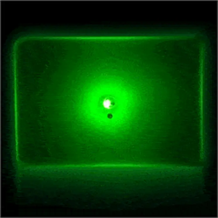 Imprintable Green Rectangle Flashing Body Light Lapel Pins