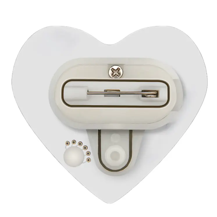 Frosted Heart Flashing Body Light Lapel Pins