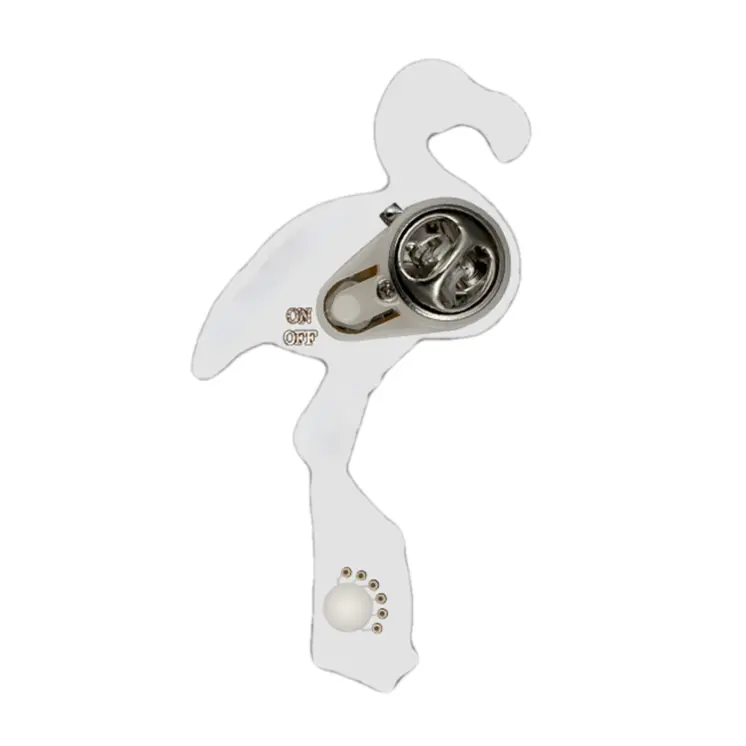 Flamingo Flashing Body Light Lapel Pins