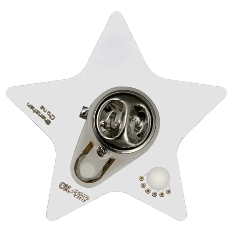 Frosted Star Flashing Body Light Lapel Pins