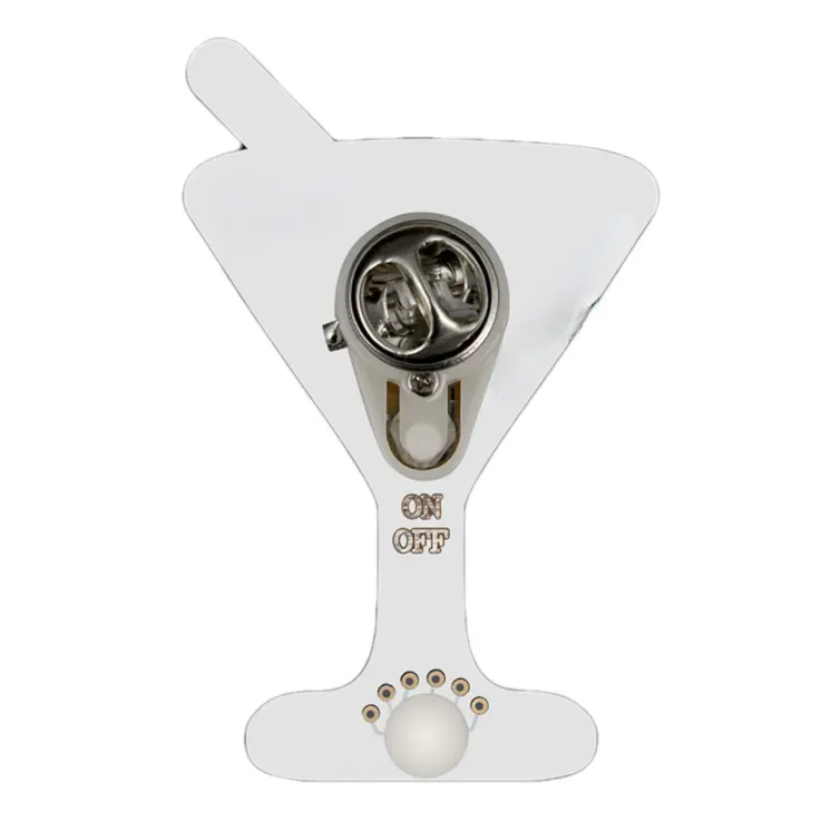 Martini Flashing Body Light Lapel Pin