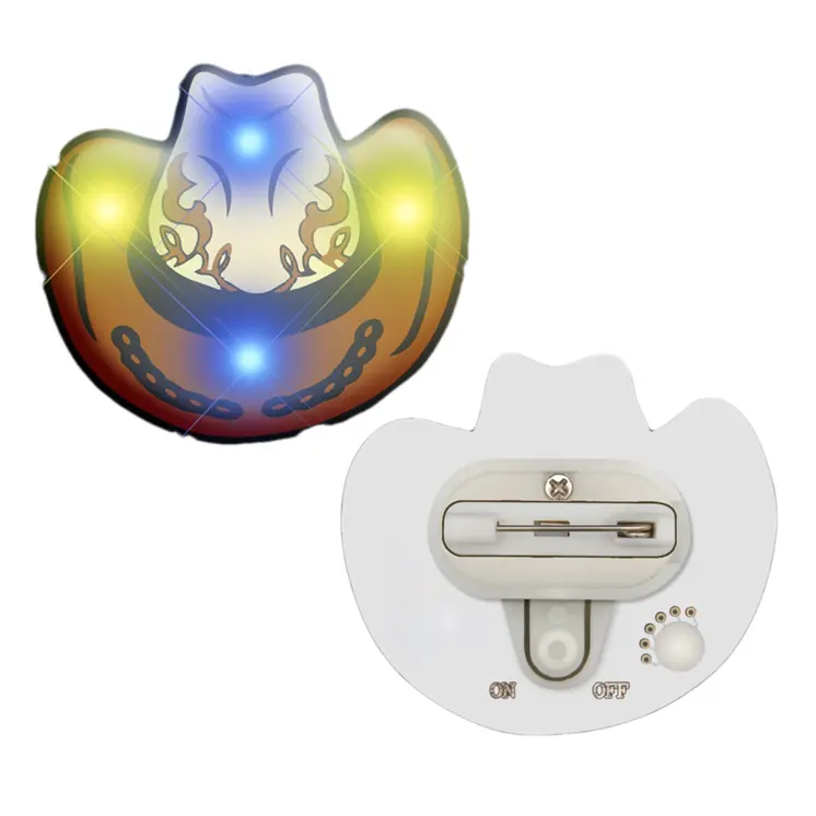 Cowboy Hat Flashing Body Light Lapel Pins