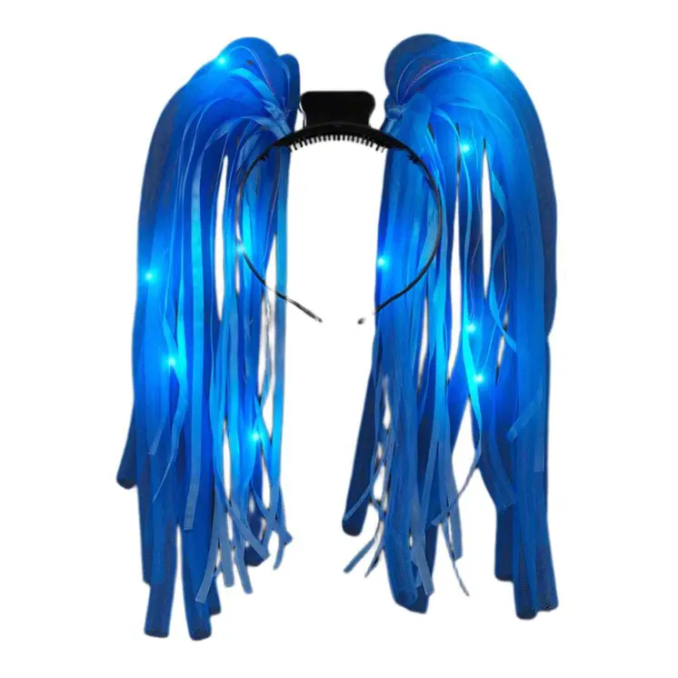 Blue LED Noodle Headband Flashing Dreads
