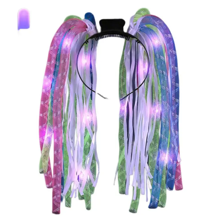 UV Reactive LED Noodle Headband Flashing Dreads