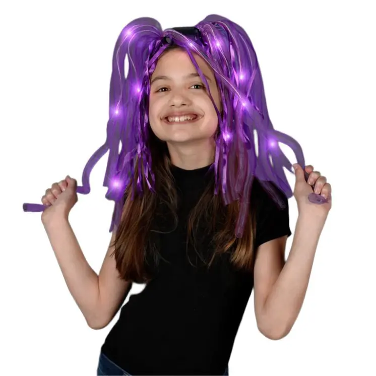 Purple LED Noodle Headband Flashing Dreads