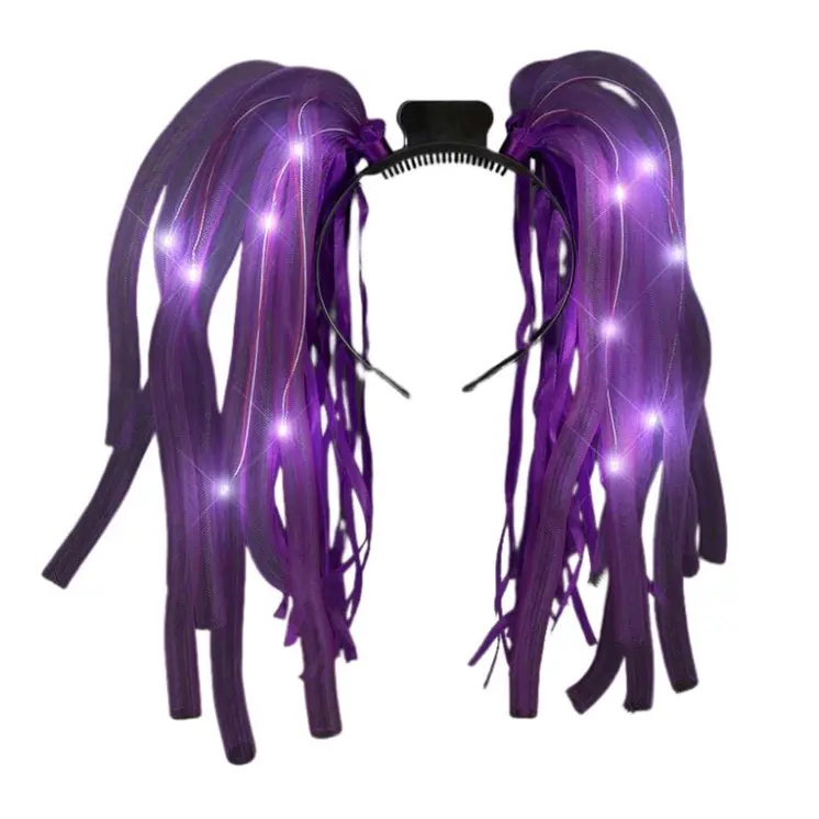 Purple LED Noodle Headband Flashing Dreads