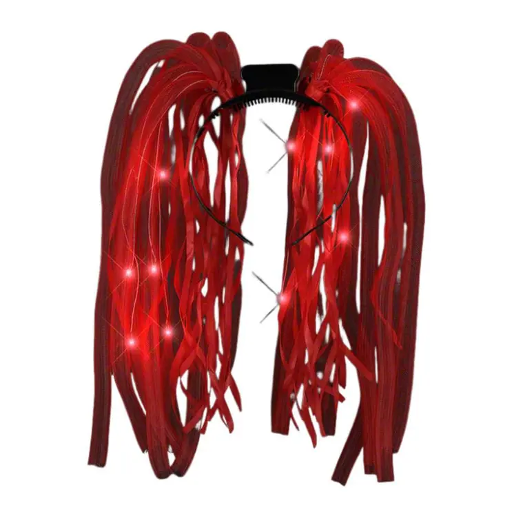 Red LED Noodle Headband Flashing Dreads