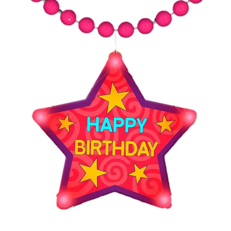 Huge Happy Birthday Star Assorted Beaded Necklace
