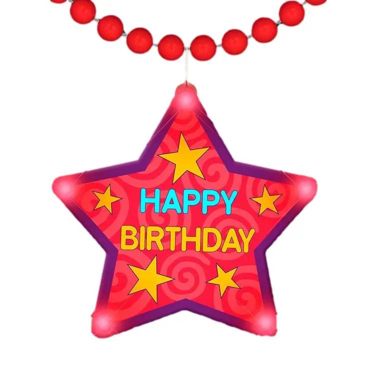 Huge Happy Birthday Star Assorted Beaded Necklace