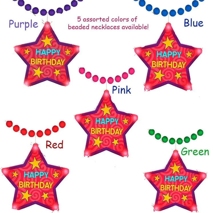 Huge Happy Birthday Star Assorted Beaded Necklace