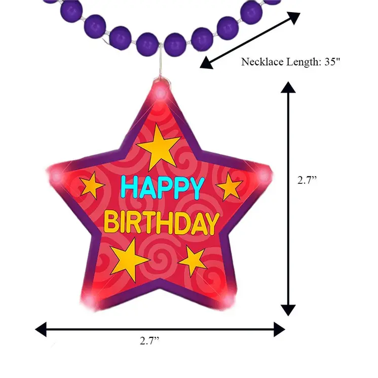 Huge Happy Birthday Star Assorted Beaded Necklace