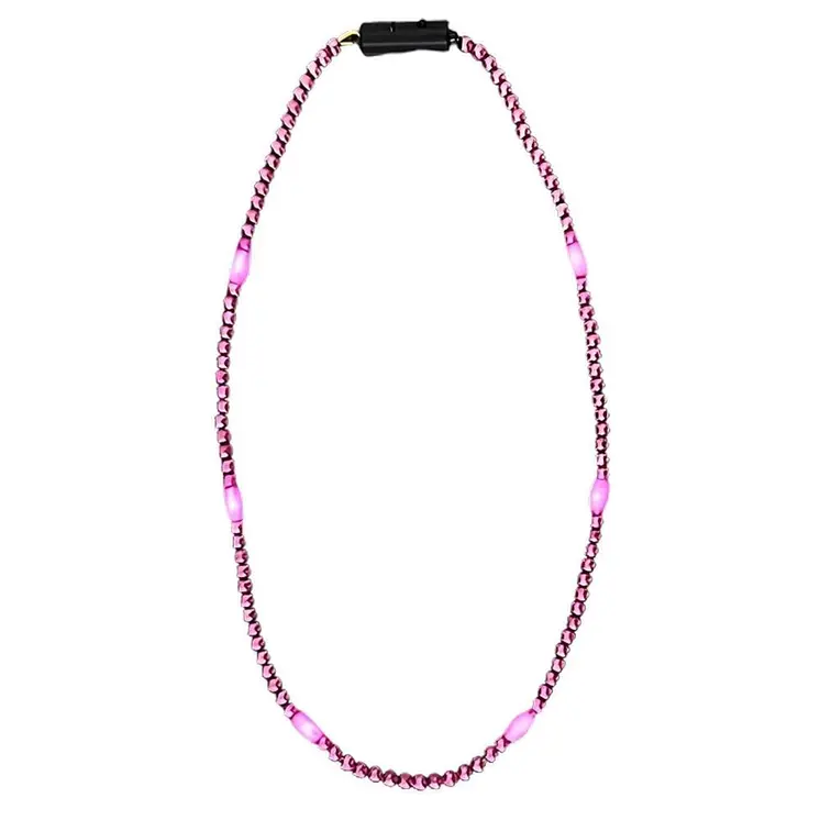 LED Necklace with Pink Beads