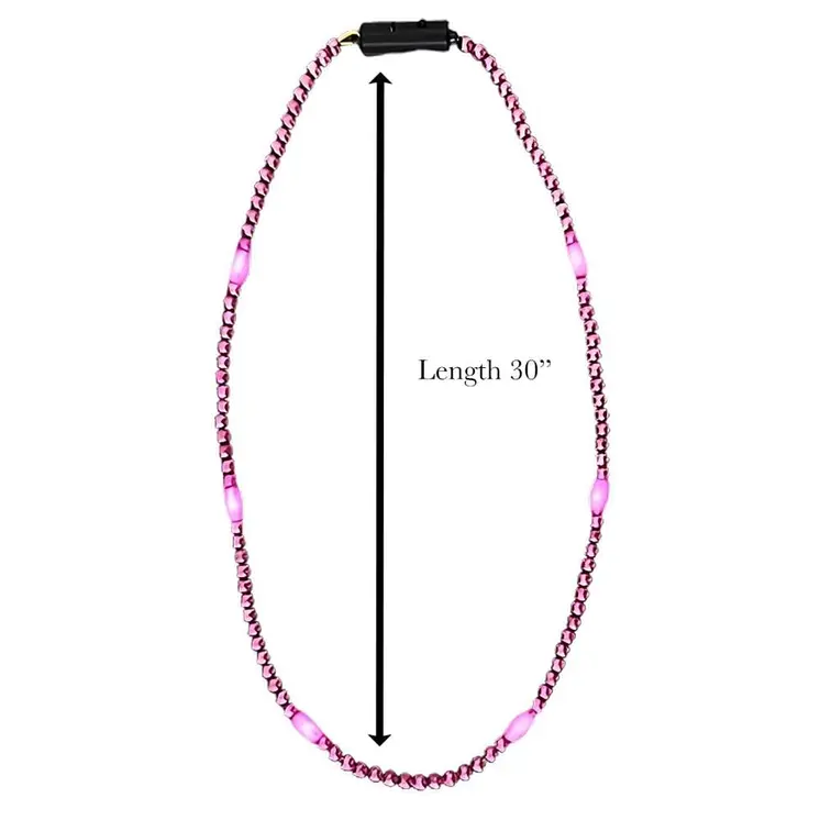 LED Necklace with Pink Beads