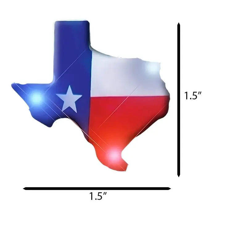 Texas Flashing Body Light Lapel Pins