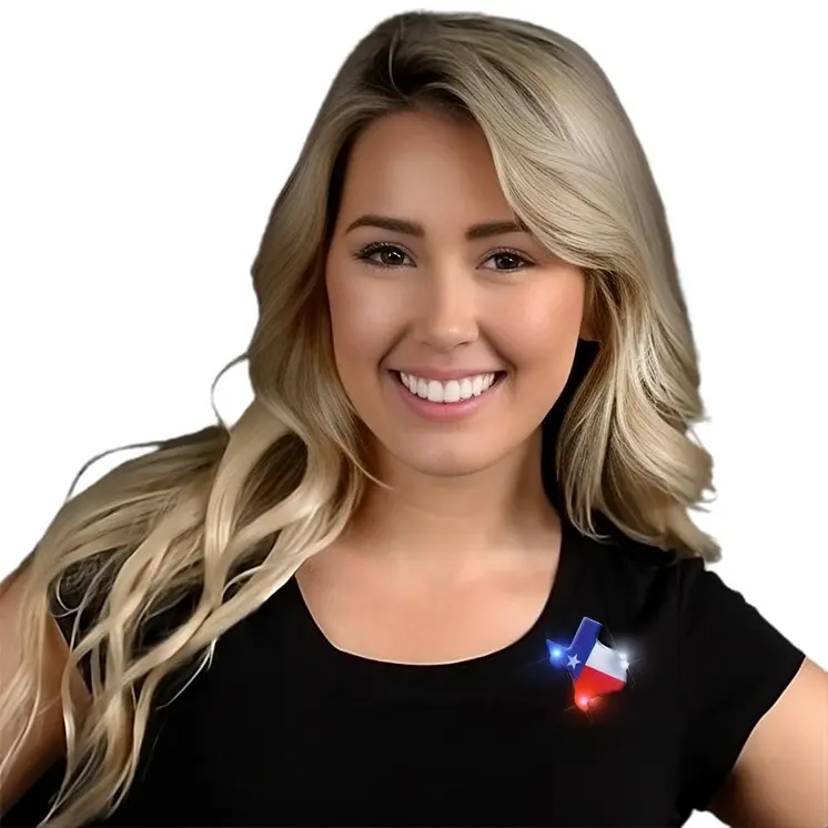 Texas Flashing Body Light Lapel Pins
