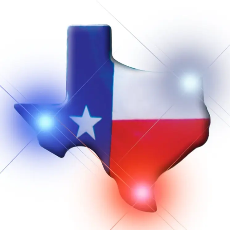 Texas Flashing Body Light Lapel Pins